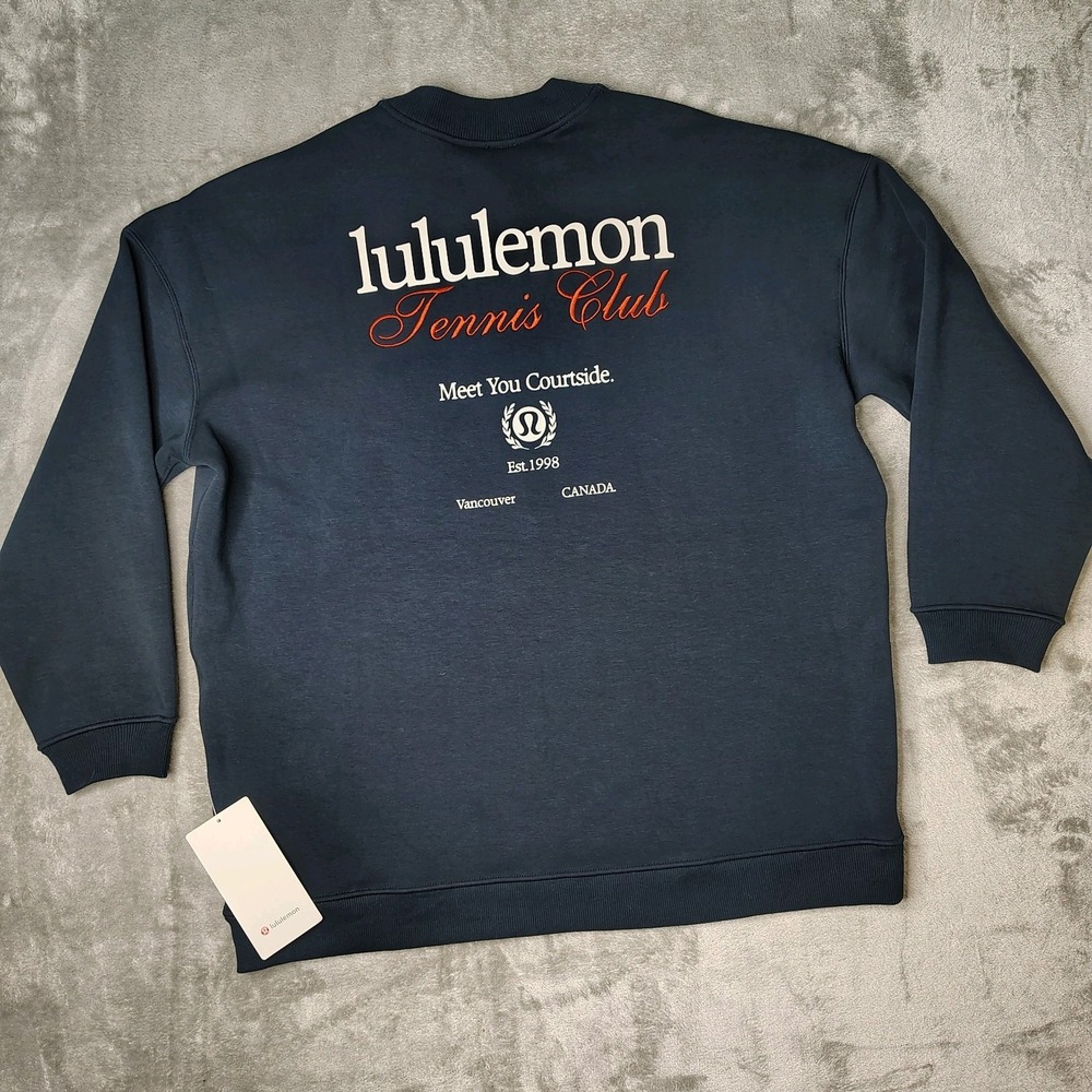 Lululemon Tennis Club‎ Pullover Womens L Navy Blue Heavyweight Fleece Vancouver